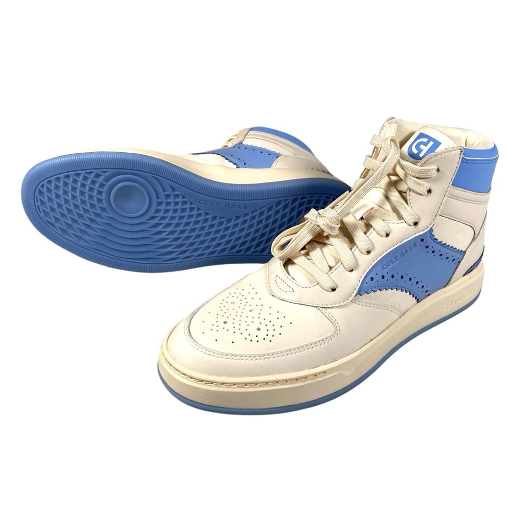 NEW Cole Haan SAMPLE RARE Grand 360 High‎ Top Sneaker Shoe White Blue Size 8.5M